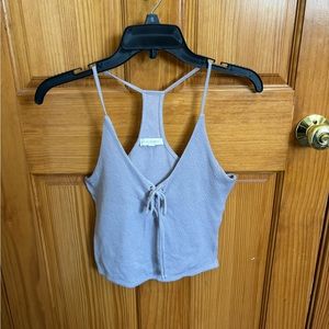 L.A. Hearts, light purple, lace up, razor back, cropped tank top